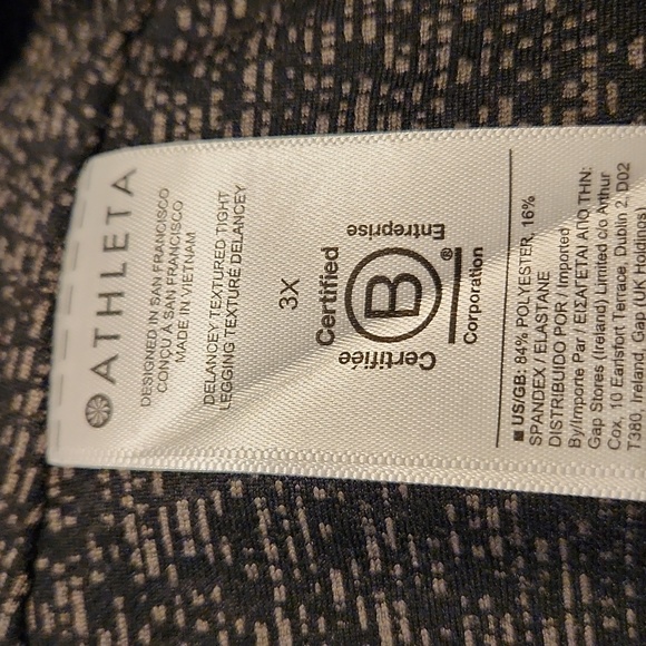 Athleta Delancy Textured Tight Black/Grayish Brown Texture Size 3X W-688 - Picture 9 of 15